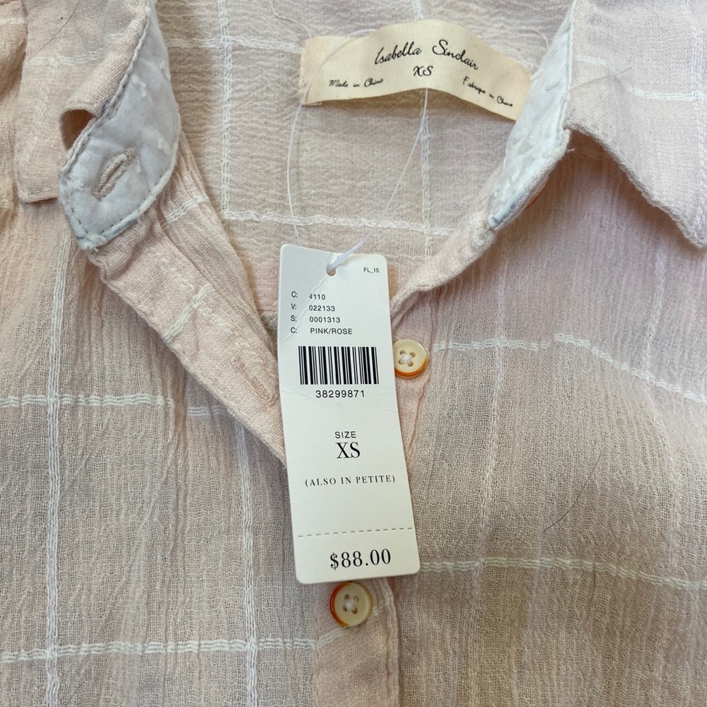 NWT Anthropologie Isabella Sinclair shirt - XS - Picture 7 of 8